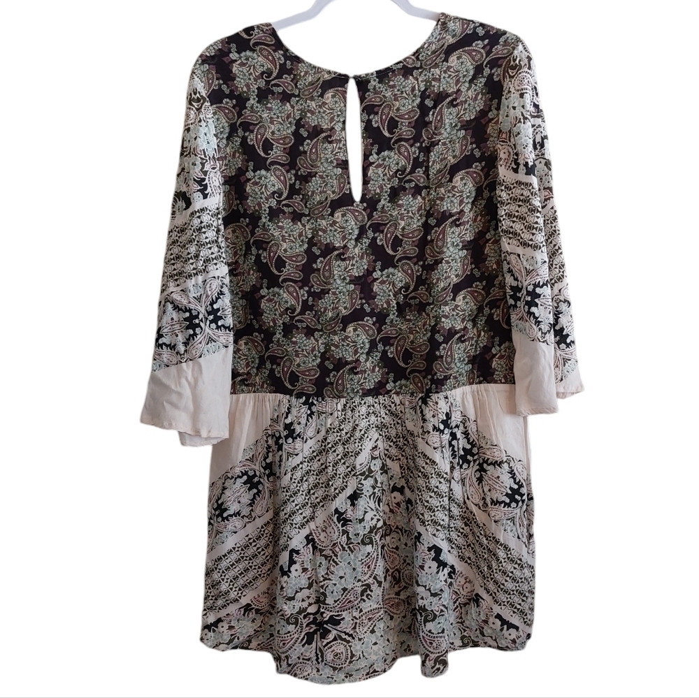Free People Deep V Front BOHO Style Casual Mini Dress- size S - Picture 4 of 8
